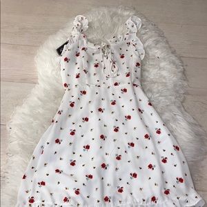 White dress with flowers